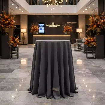 Аренда Скатерть серая круглая для коктейльного стола в Sport Inn Hotel & Wellness — ART SPACE