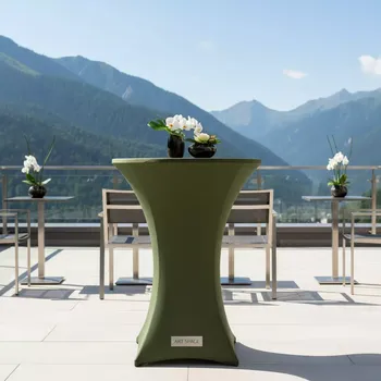 Аренда Скатерть стрейч армейская для коктейльного стола D78 в Green Flow Hotel — ART SPACE