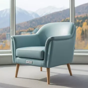 Аренда Стул Лион с подлокотниками и подушкой экокожа Pastel Blue в Гранд Отель Поляна — ART SPACE