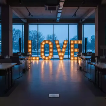Аренда Буквы световые Love 70 см 220 В 575 Вт в ресторане «Sanremo» — ART SPACE