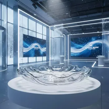 Аренда Блюдо круглое стеклянное с волнистым краем 350 мм в Novotel Resort — ART SPACE
