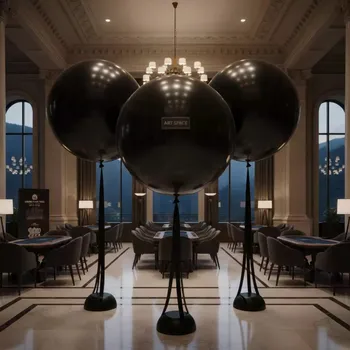 Аренда Композиция из 3 черных шаров с гелием 1 м в Green Flow Hotel — ART SPACE