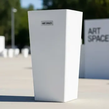 Аренда Кашпо для цветов Prosperplast Coubi Square High белый 4,3 л в этно-парке «Моя Россия» — ART SPACE
