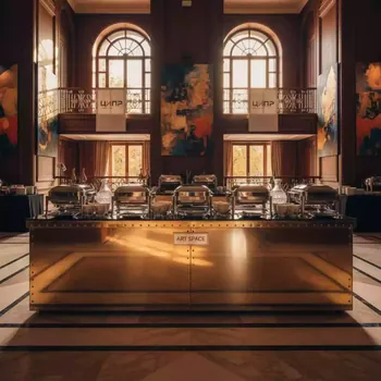 Аренда Фуршетный стол rivet gold в Boutique Hotel PORTUM 1905 — ART SPACE