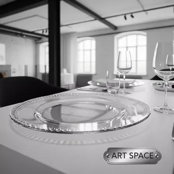 Аренда Тарелка подстановочная Хани из стекла 32 см в лофте «Студия 21» — ART SPACE