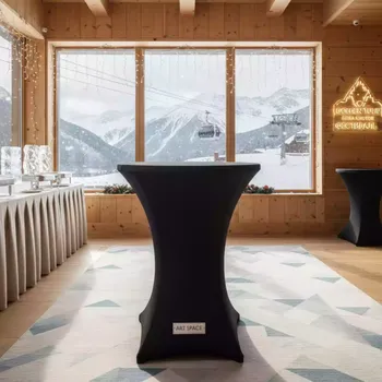 Аренда Скатерть стрейч для стола диаметр 120 см черная в Golden Tulip Rosa Khutor — ART SPACE