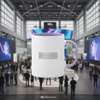 Аренда Кружка для сублимации прямая белая с лавандовой заливкой и ручкой в Delta Sirius — ART SPACE