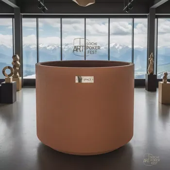 Аренда Кашпо для цветов Prosperplast Tubus Case Effect 386 л терракотовое на площадке Rosa Peak (2320м) — ART SPACE