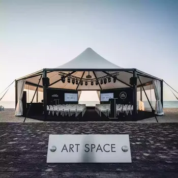 Аренда Шатер пагода 10х10 м для конференции на пляже «Мандарин» — ART SPACE