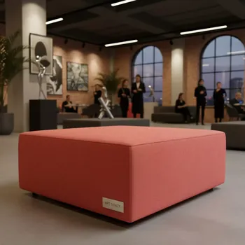Аренда Пуф Shape квадратный коралловый в ресторане «Магадан» — ART SPACE