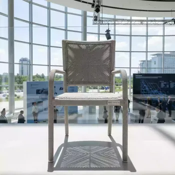 Аренда Стул плетеный Марсель из синтетических лент цвет светло серый в Delta Sirius — ART SPACE
