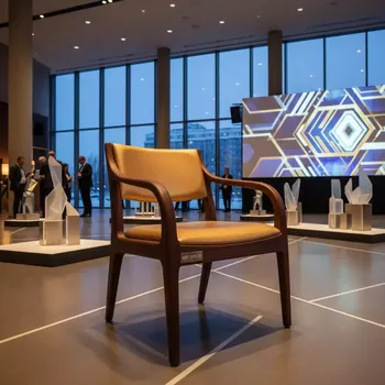 Аренда Стул Хит экокожа Cometa Gold каркас тёмный орех в Panorama by Mercure — ART SPACE