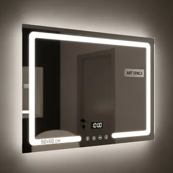 Аренда Зеркало с подсветкой подогревом часами и Bluetooth Cersanit LED 070 Design Pro 80х60 см в санатории «Сочи» — ART SPACE