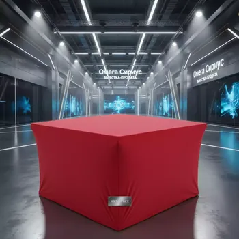 Аренда Скатерть стрейч на прямоугольный стол красная в Omega Sirius — ART SPACE