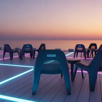 Аренда Кресло пластиковое темно серое Sky на пляжных клубах Хосты — ART SPACE