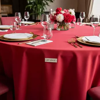 Аренда Скатерть круглая Pantone 199 красная в Boutique Hotel PORTUM 1905 — ART SPACE