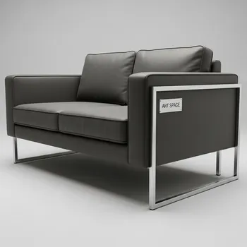 Аренда Диван Sigma кожзам NITRO GREY серебряный каркас в Imeretinskiy Hotel — ART SPACE