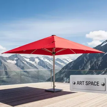 Аренда Зонт уличный диаметр 250 см красный на площадке Rosa Peak (2320м) — ART SPACE