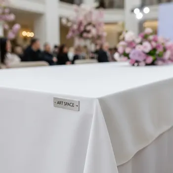 Аренда Скатерть прямоугольная белая гладь журавинка 2200х1500 мм в Rodina Grand Hotel & SPA — ART SPACE
