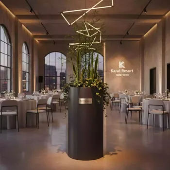 Аренда Кашпо Prosperplast Tubus Slim 27 15 л антрацит в Karat Resort — ART SPACE