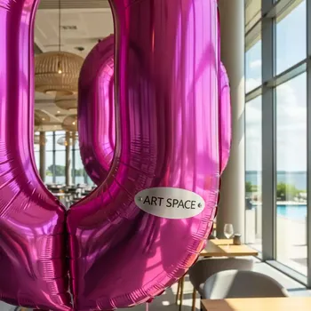 Аренда Цифры фольгированные детские розовые в ресторане «Voda» — ART SPACE