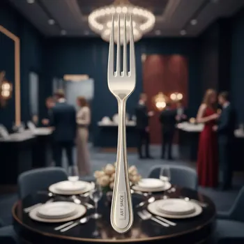 Аренда Вилка столовая Ансер серебро gold кант в Golden Tulip Rosa Khutor — ART SPACE