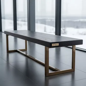 Аренда Скамья Лидер 8 1200х300 венге каркас бронза в ресторане «La Terrazza» — ART SPACE