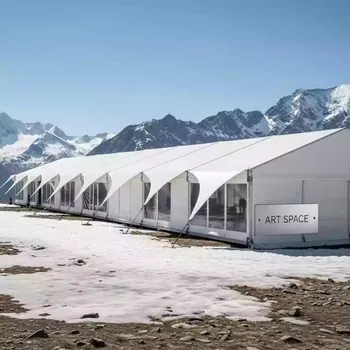 Аренда Тент Кайт 6х36 белый со стенками на площадке Rosa Peak (2320м) — ART SPACE