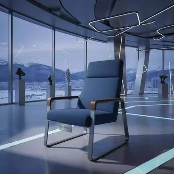Аренда Кресло Quadro алюминий RAL 9007 ясень дуб мореный ткань Calista 8 синий в Alpha Sirius — ART SPACE
