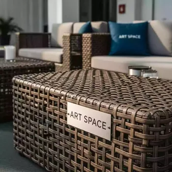 Аренда Зона лаунж из искусственного ротанга бронзового цвета Ницца в Pullman Sochi Centre — ART SPACE