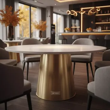 Аренда Стол обеденный Rock белый золото в Mövenpick Hotel — ART SPACE