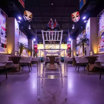 Аренда Стул барный прозрачный Chiavari Bar в ресторане «Voda» — ART SPACE