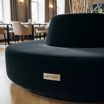 Аренда Диван полукруглый Vienna black черного цвета в ресторане «Сыроварня» — ART SPACE