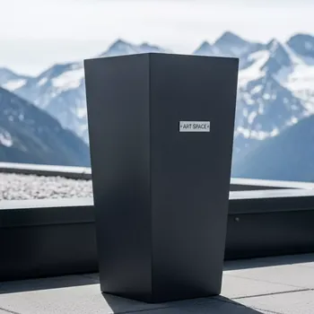 Аренда Кашпо Urbi Square Effect антрацит Prosperplast 49,21 л на площадке Rosa Peak (2320м) — ART SPACE