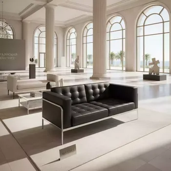 Аренда Диван черный Barcelona Loveseat в Omega Sirius — ART SPACE