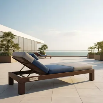 Аренда Шезлонг лежак деревянный с матрасом Riviera в Courtyard by Marriott Sochi — ART SPACE