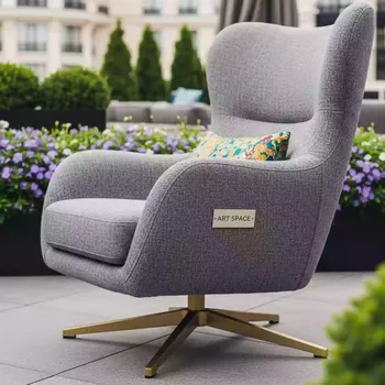 Аренда Кресло Etna серое основание золото в Rodina Grand Hotel & SPA — ART SPACE