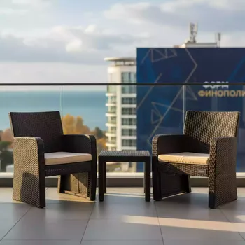 Аренда Комплект мебели YALTA BALCONY под искусственный ротанг темно коричневый в Mercure Сочи Центр — ART SPACE