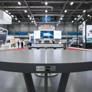Аренда Столешница круглая HPL 25 мм с кромкой ПВХ D 600 мм в ледовой арене «Шайба» — ART SPACE