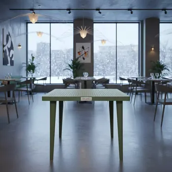 Аренда Стол пластиковый Sky Table 80 оливковый 800х800х740 мм в ресторане «Паруса» — ART SPACE