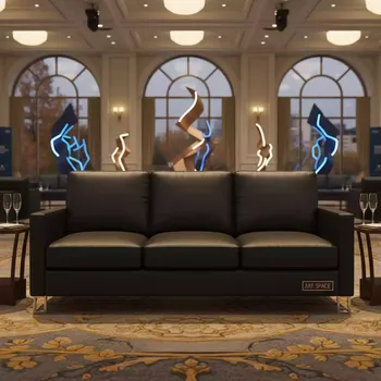 Аренда Диван Премьер трехместный черный из экокожи Mercure Сочи Центр — ART SPACE