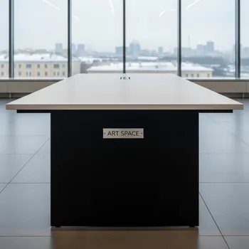Аренда Стол Лидер 1 черный белый 1300х800 в МФК «Горный» — ART SPACE