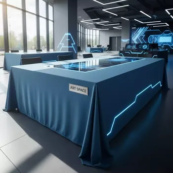 Аренда Стрейч скатерть для прямоугольного стола голубая в Sport Inn Hotel & Wellness — ART SPACE