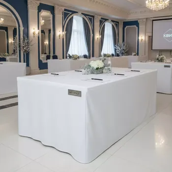 Аренда Чехол стрейч текстиль на стол 180х80 белый в Courtyard by Marriott Sochi — ART SPACE