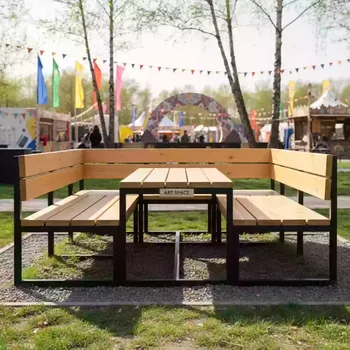 Аренда Система сидений и столик X Treme Bench в этно-парке «Моя Россия» — ART SPACE