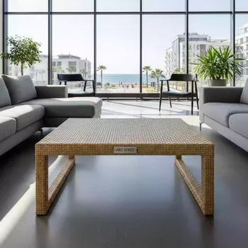 Аренда Журнальный стол из искусственного ротанга YH S4517W 1 beige на Имеретинской набережной — ART SPACE