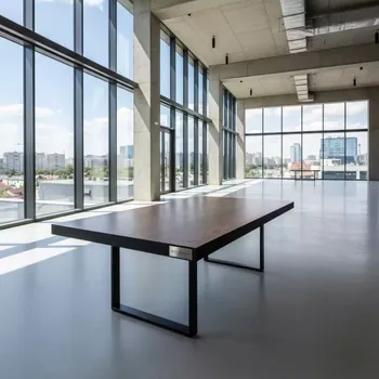 Аренда Стол Лидер 1 орех черный кромка ПВХ в Ледовом дворце «Айсберг» — ART SPACE