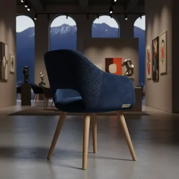 Аренда Стул Safir гобелен велюр Imperia dark blue ножки бук в ресторане «Высота 5642» — ART SPACE