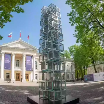 Аренда Колонна из сетки куб в усадьбе Голицына — ART SPACE