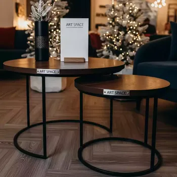 Аренда Столы журнальные Woodville диаметры 50 и 60 см в ресторане «Brunello» — ART SPACE